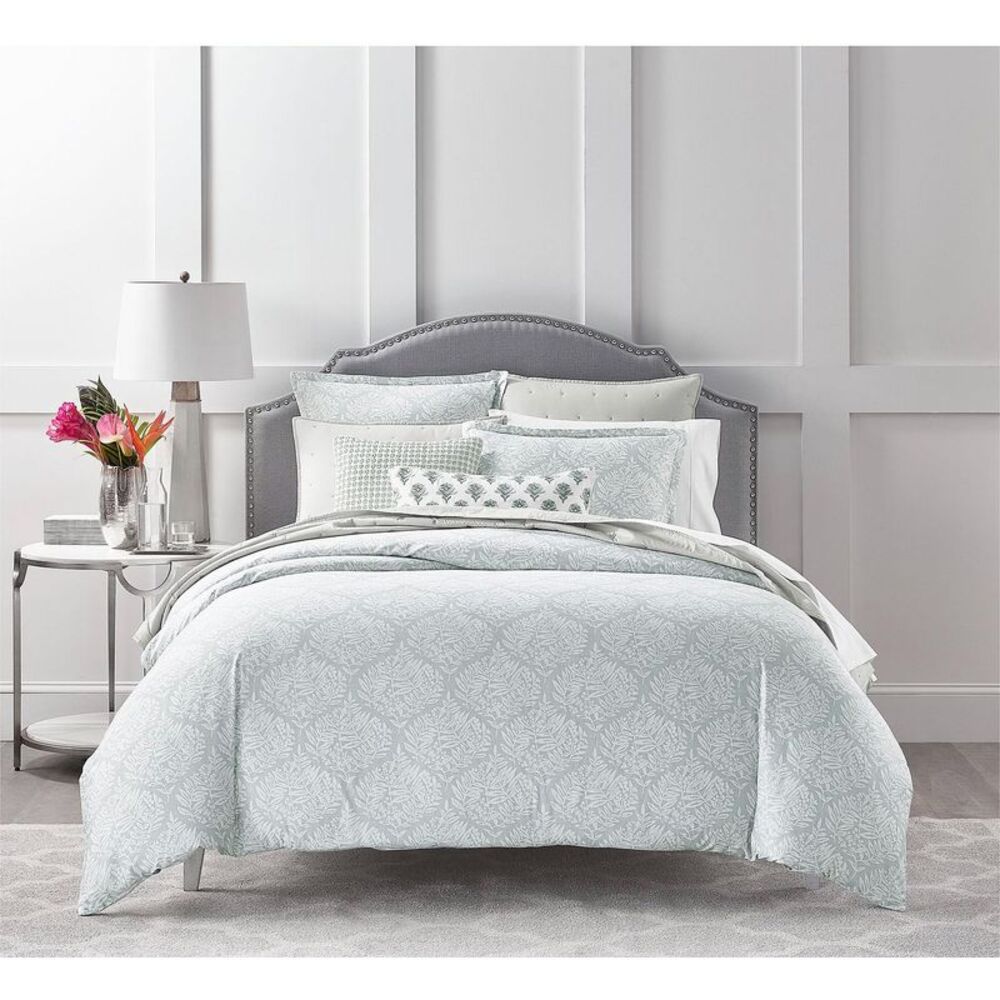 Sky Woodblock Flora King Full/Queen Set Pale Sage - NWT $260